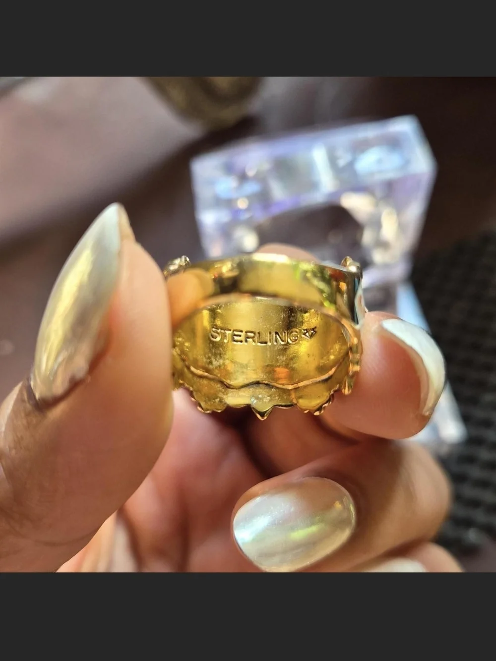 Vargas Guilloche Ring Size 6.5